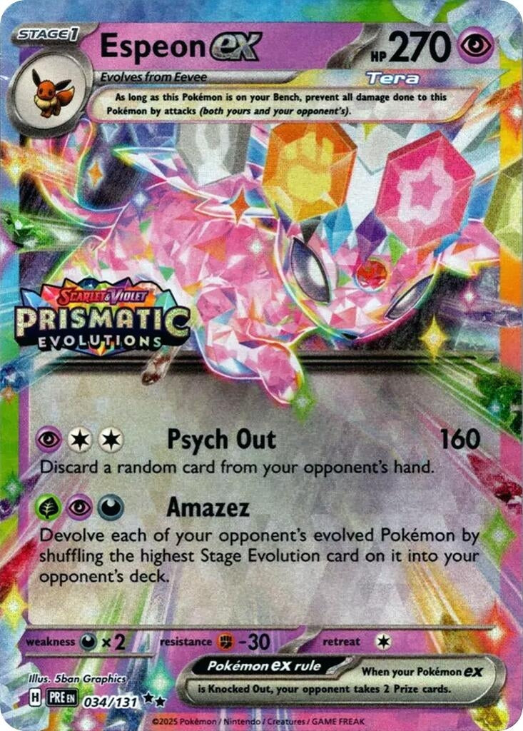 Espeon ex - 034/131 (Prismatic Evolutions Stamp) (034/131) (MCAP)
