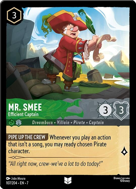 Image for Mr. Smee - Efficient Captain (107/204) (7) - Disney Lorcana