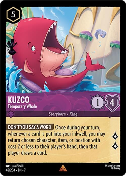Image for Kuzco - Temporary Whale (45/204) (7) - Disney Lorcana