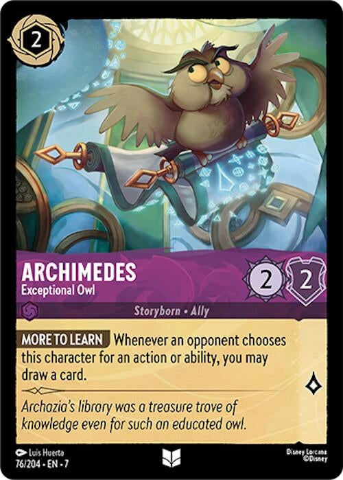 Image for Archimedes - Exceptional Owl (76/204) (7) - Disney Lorcana