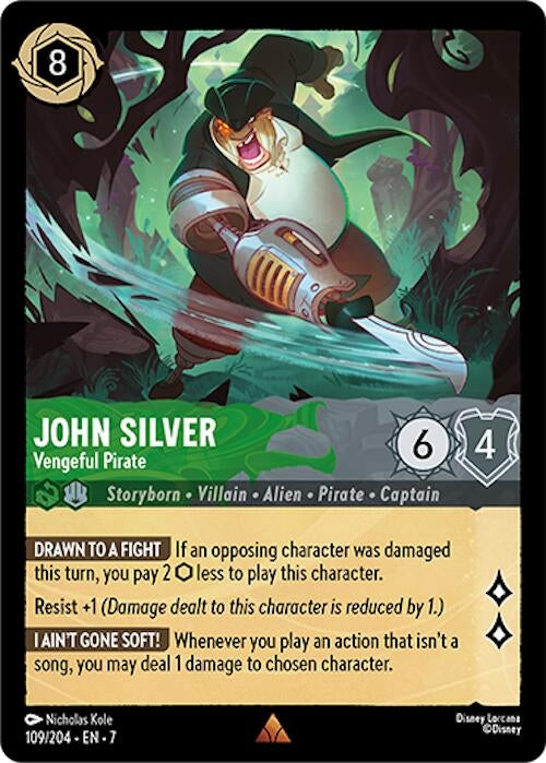 Image for John Silver - Vengeful Pirate (109/204) (7) - Disney Lorcana