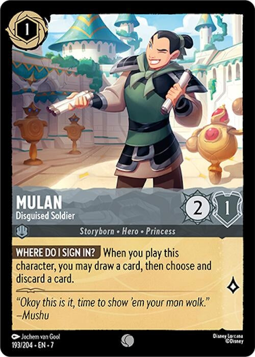 Image for Mulan - Disguised Soldier (193/204) (7) - Disney Lorcana
