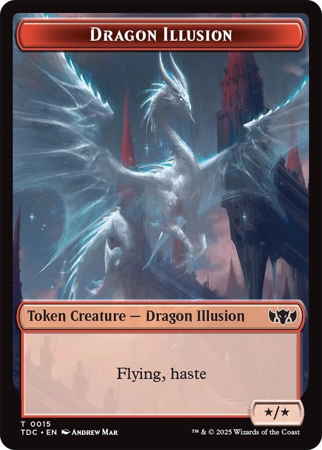 Dragon Illusion // Monk Double-Sided Token (15 // 3) (TDC)