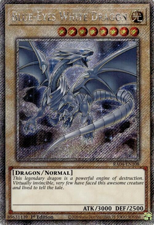 Blue-Eyes White Dragon (8th Art) (Platinum Secret Rare) (RA04-EN108) (RA04)