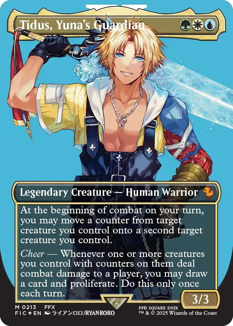 Tidus, Yuna's Guardian (Borderless) (Surge Foil) (213) (FIC)