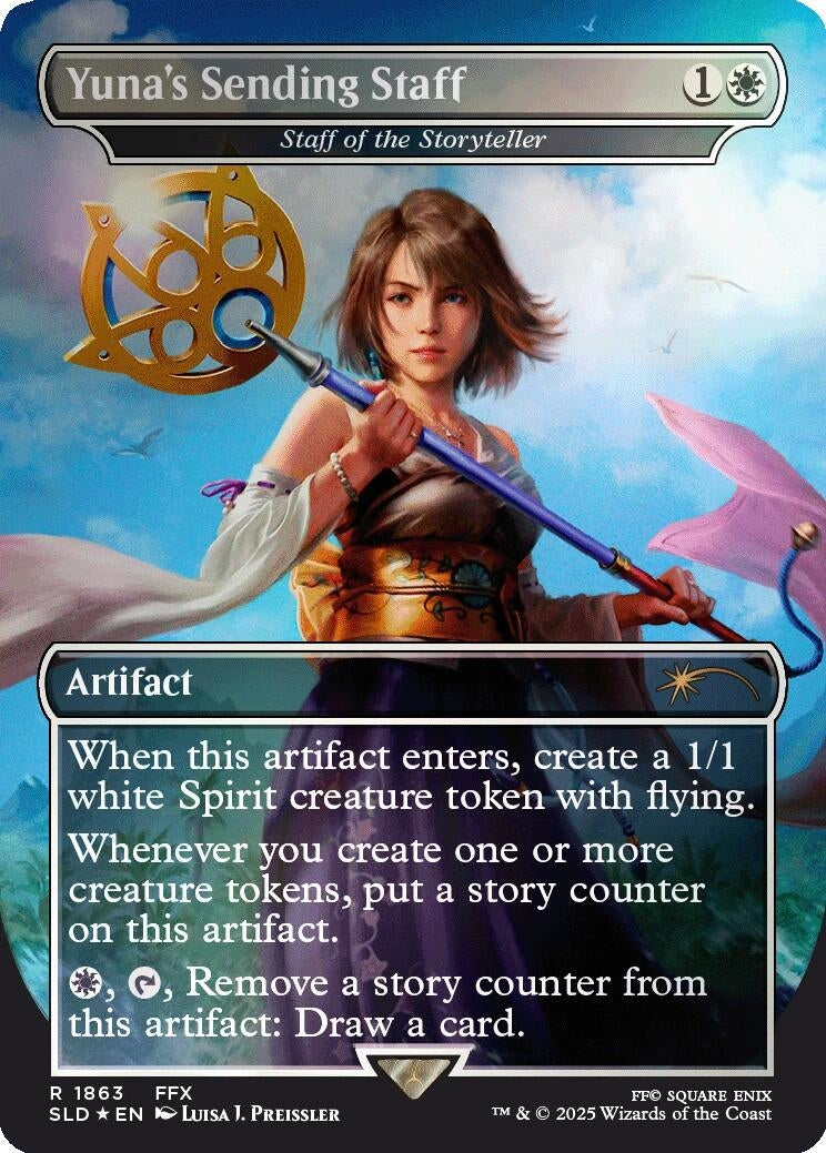 Yuna's Sending Staff - Staff of the Storyteller (Rainbow Foil) (1863) (SLD)