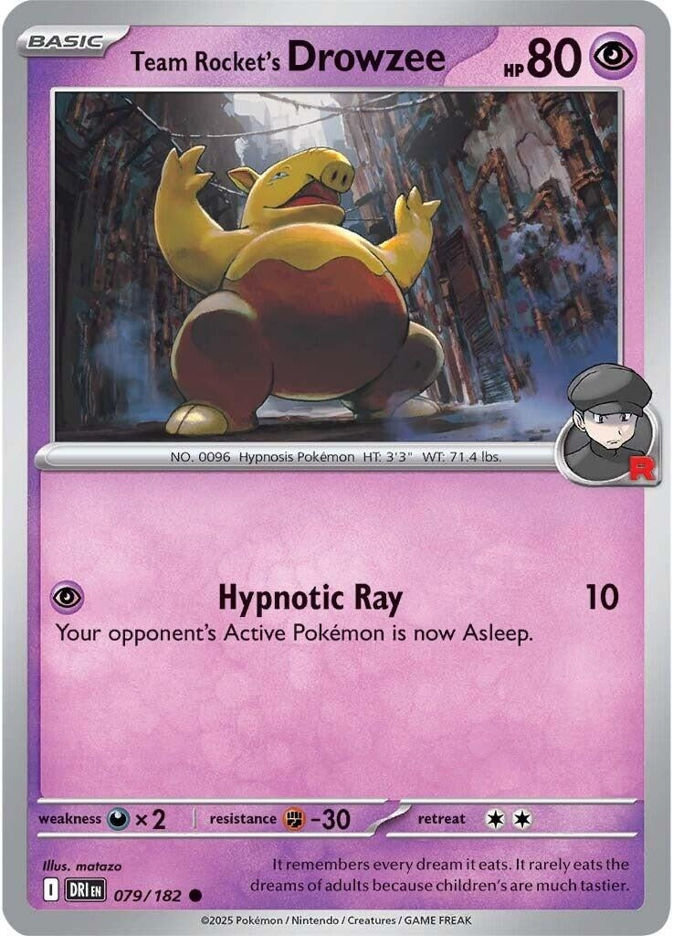 Team Rocket's Drowzee (079/182) (DRI)