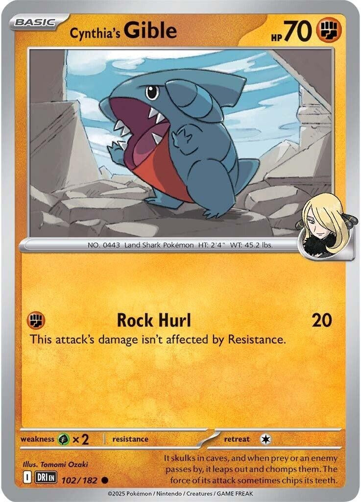 Image for Cynthia's Gible (102/182) (DRI) - Pokemon