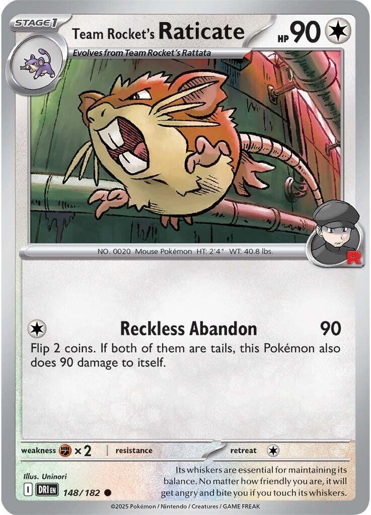 Team Rocket's Raticate (148/182) (DRI)