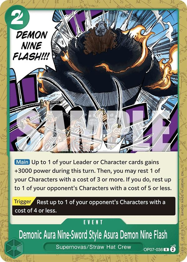 Demonic Aura Nine-Sword Style Asura Demon Nine Flash (Reprint) (OP07-036) (ST-24)