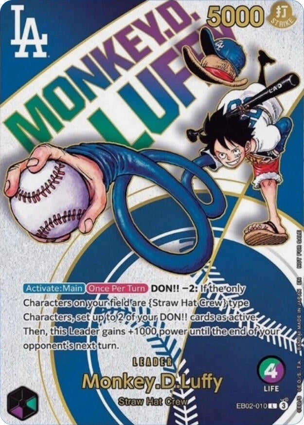 Image for Monkey.D.Luffy (010) (Dodgers x ONE PIECE) (EB02-010) (OP-PR) - One Piece Card Game