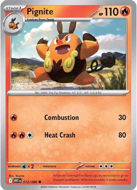 Image for Pignite (012/086) (WHT) - Pokemon