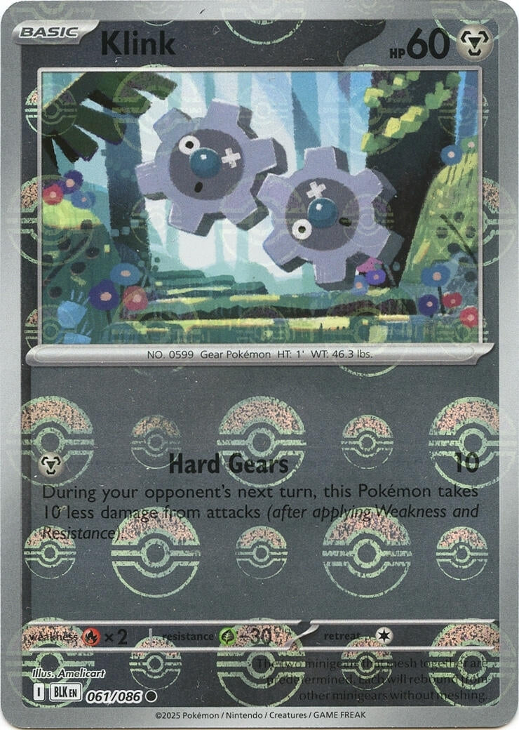 Image for Klink (Poke Ball Pattern) (061/086) (BLK) - Pokemon