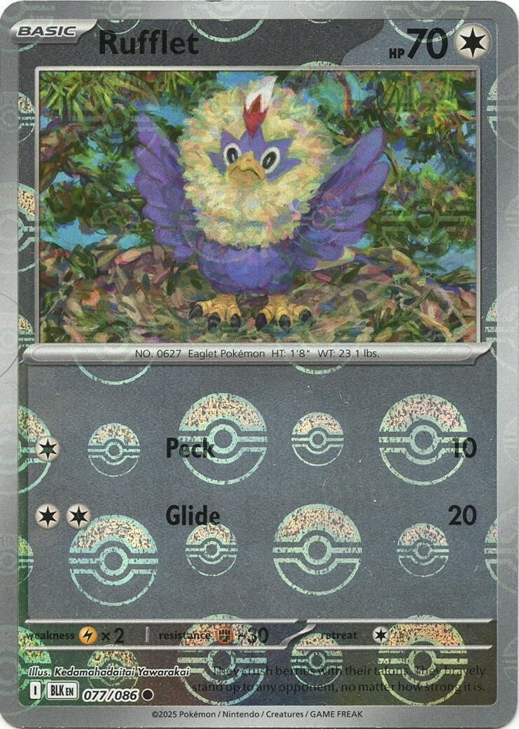 Image for Rufflet (Poke Ball Pattern) (077/086) (BLK) - Pokemon