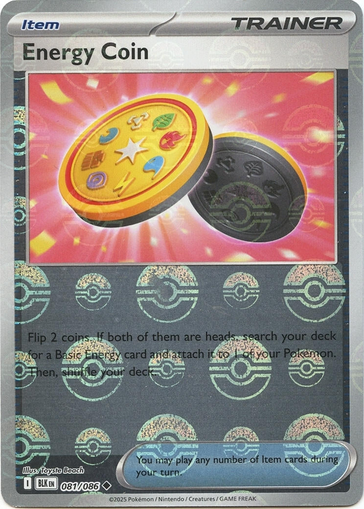 Image for Energy Coin (Poke Ball Pattern) (081/086) (BLK) - Pokemon
