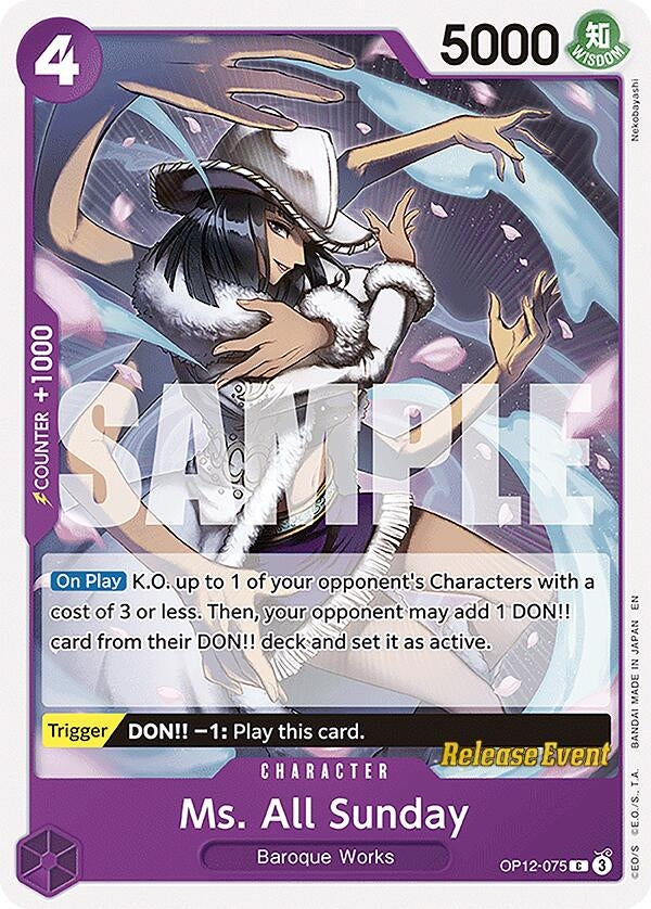 Image for Ms. All Sunday (OP12-075) (OP12 RE) - One Piece Card Game