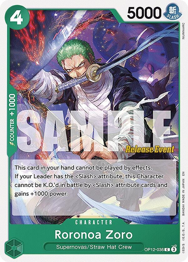 Roronoa Zoro (036) (OP12-036) (OP12 RE)