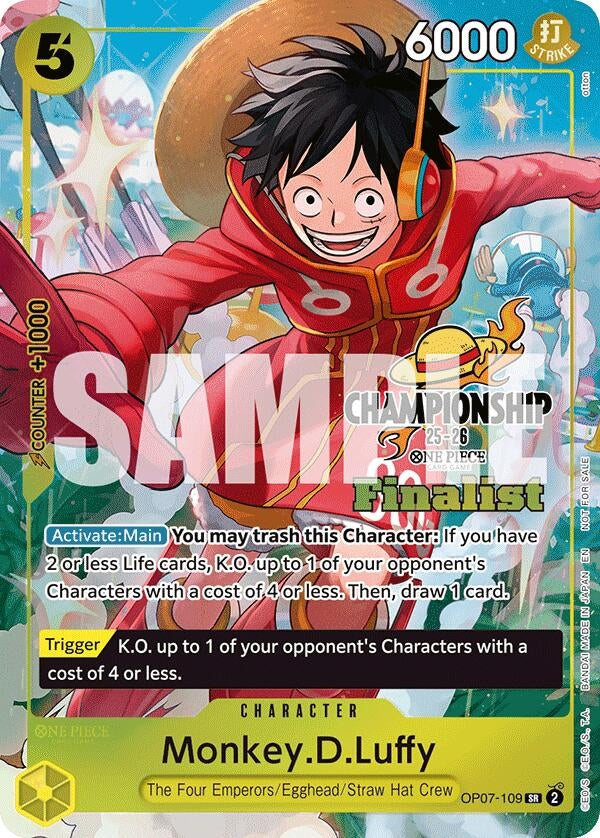 Image for Monkey.D.Luffy (CS 25-26 Finalist Card Set 1) (OP07-109) (OP-PR) - One Piece Card Game
