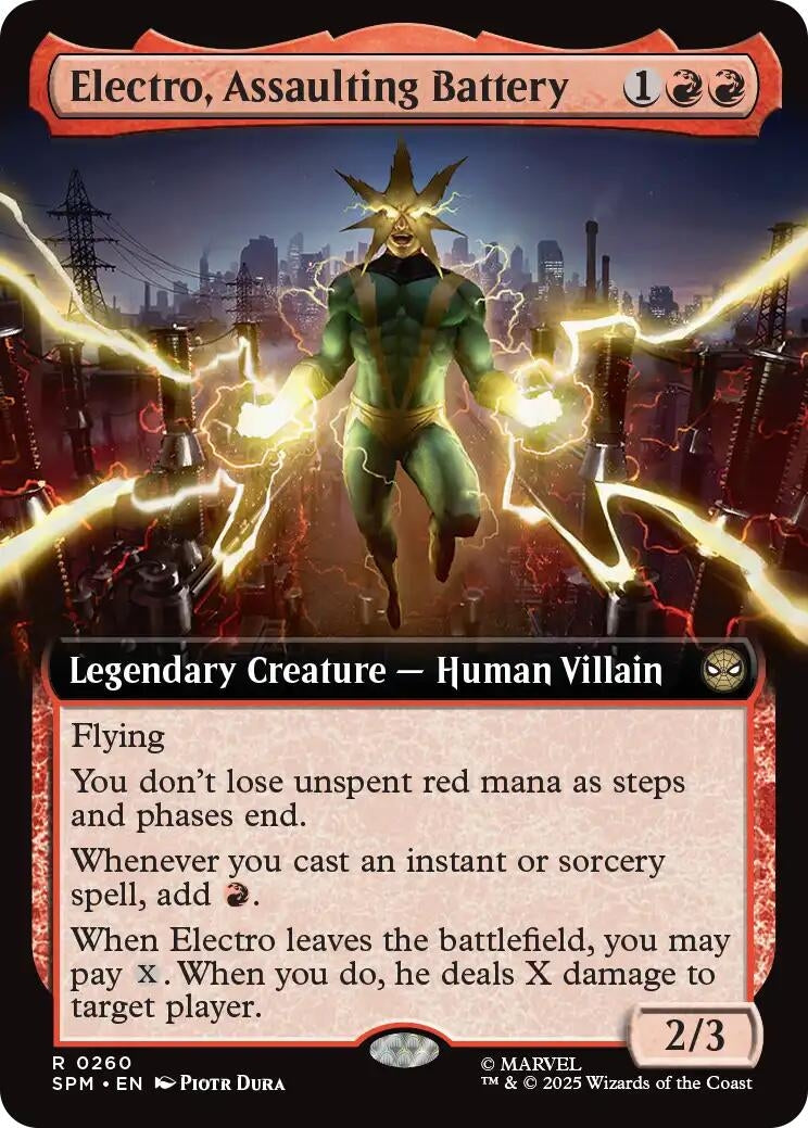 Electro, Assaulting Battery (Extended Art) (260) (SPM)