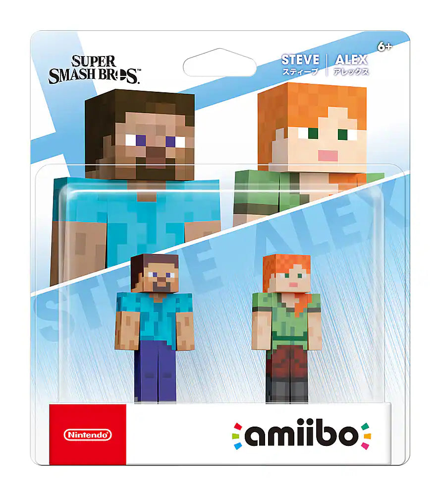 NIntendo amiibo - Steve + Alex 2-pack - Minecraft Super Smash Bros. Series (Nintendo Switch)