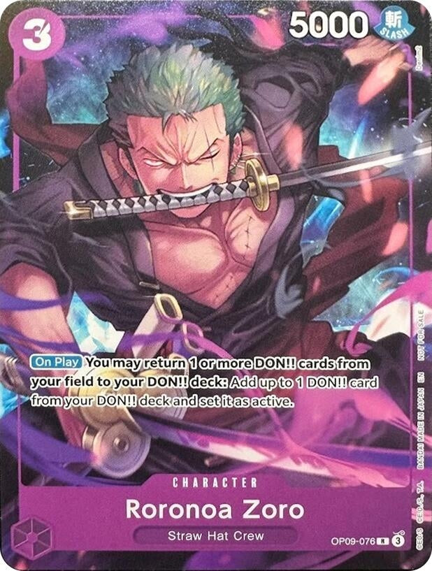 Roronoa Zoro (Welcome Pack Vol. 2) (OP09-076) (OP-PR)