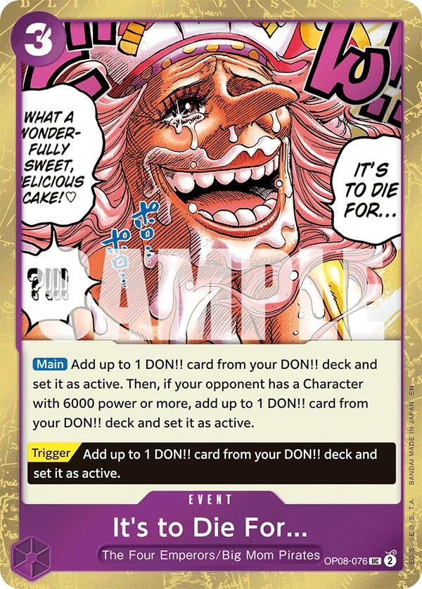 It's to Die For (Pirate Foil) (OP08-076) (PRB-02)