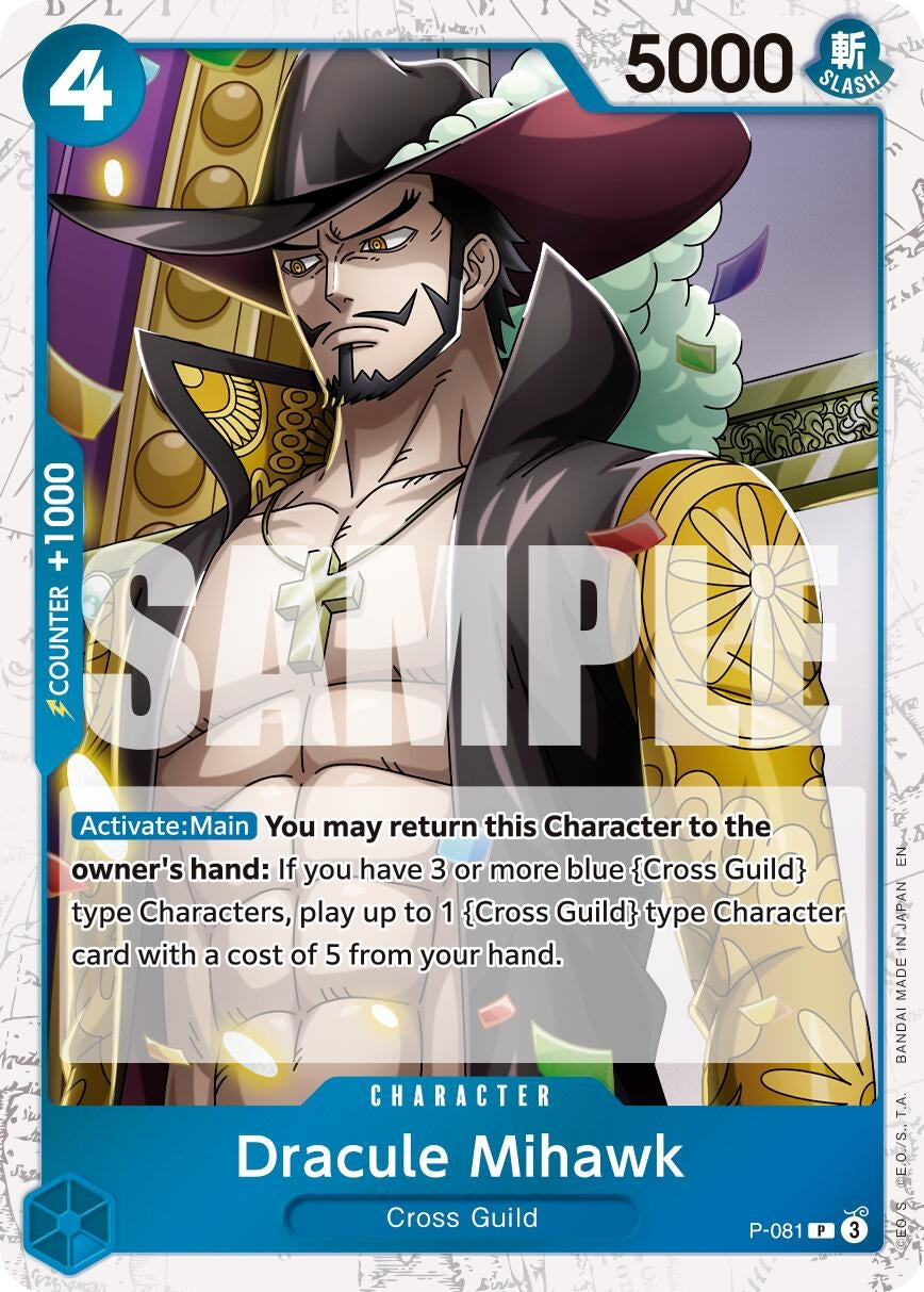 Image for Dracule Mihawk - P-081 (Pirate Foil) (P-081) (PRB-02) - One Piece Card Game