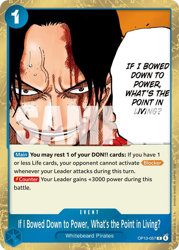 Image for If I Bowed Down to Power, What's the Point in Living? (OP13-057) (OP13) - One Piece Card Game