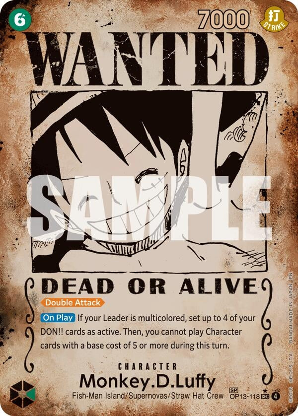 Monkey.D.Luffy (118) (Wanted Poster) (OP13-118) (OP13)
