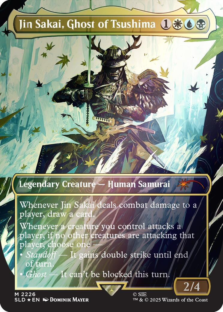 Image for Jin Sakai, Ghost of Tsushima (Rainbow Foil) (2226) (SLD) - Magic: The Gathering