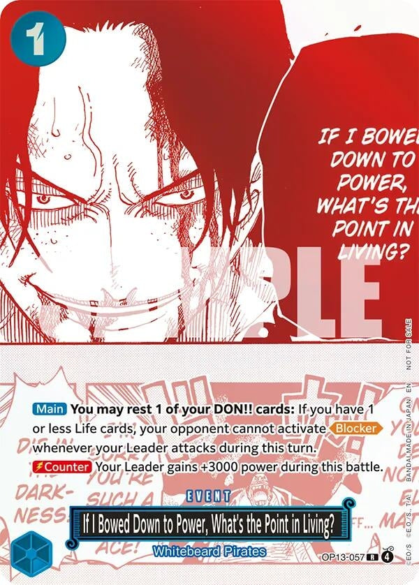 If I Bowed Down to Power, What's the Point in Living? (3rd Anniversary Treasure Campaign Pack) (OP13-057) (OP-PR)