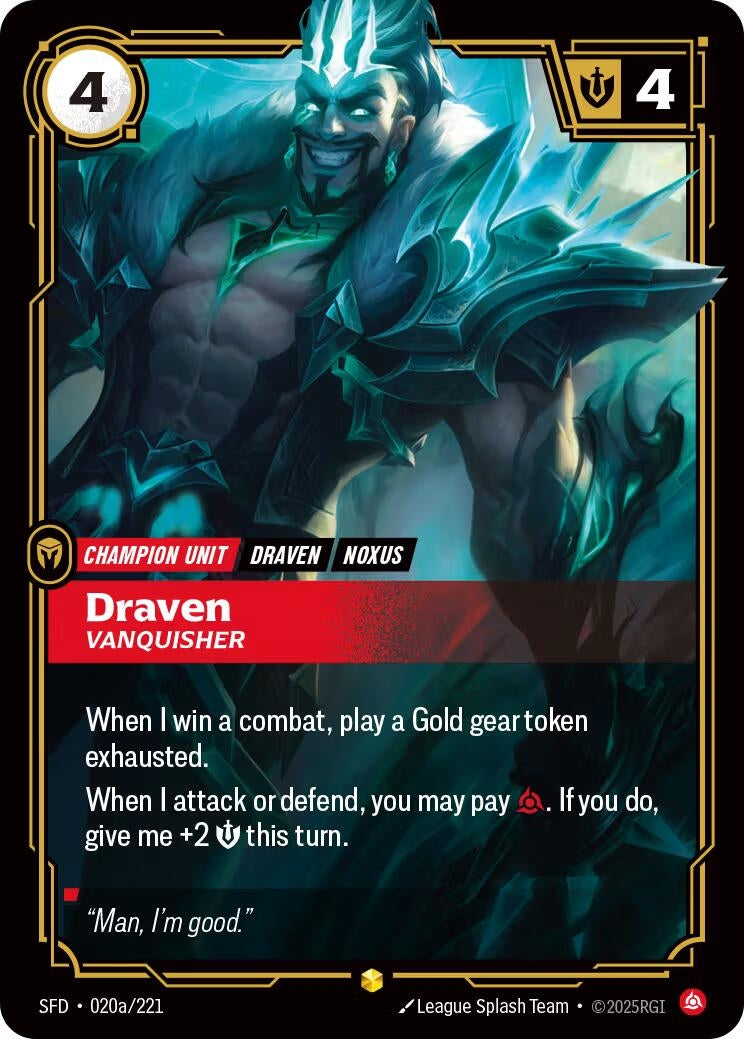 Draven - Vanquisher (Alternate Art) (020a/221) (SFD)