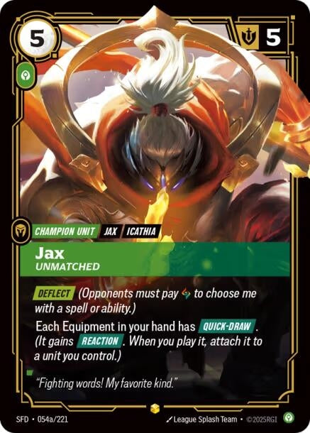 Jax - Unmatched (Alternate Art) (054a/221) (SFD)