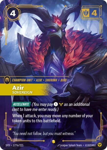 Azir - Sovereign (Alternate Art) (177a/221) (SFD)