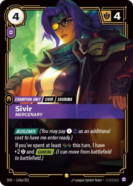 Sivir - Mercenary (Alternate Art) (143a/221) (SPF)