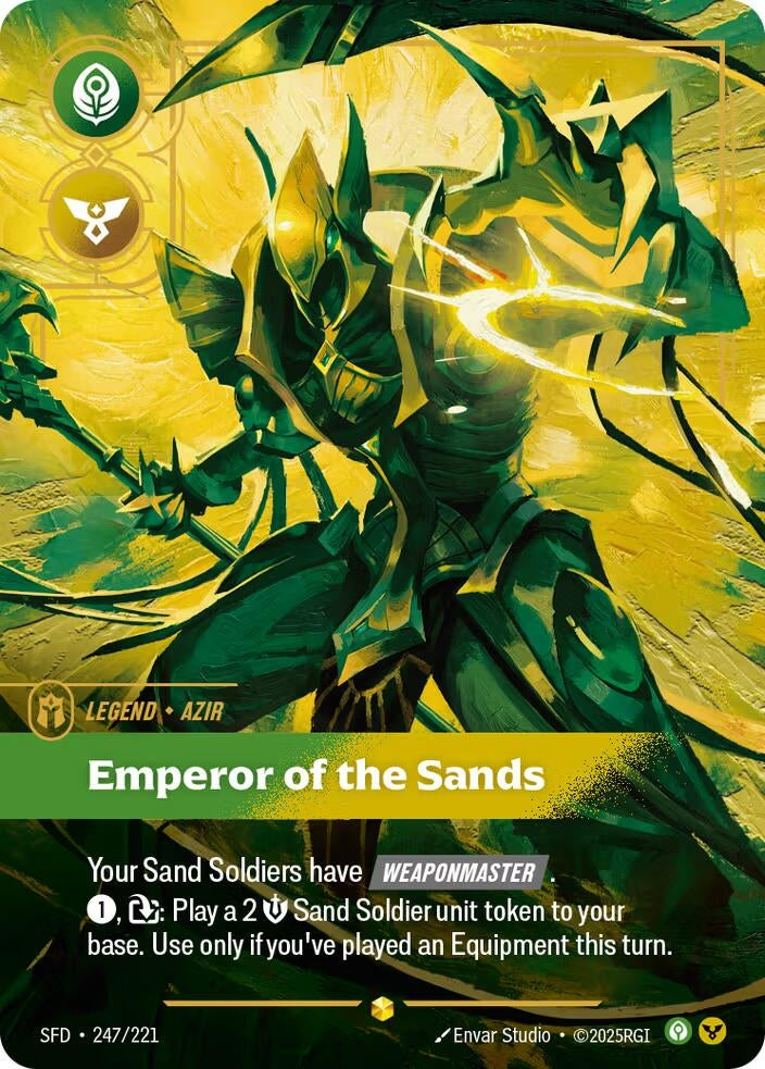Image for Azir, Emperor of the Sands (Overnumbered) (247/221) (SFD) - Riftbound: League of Legends Trading Card Game