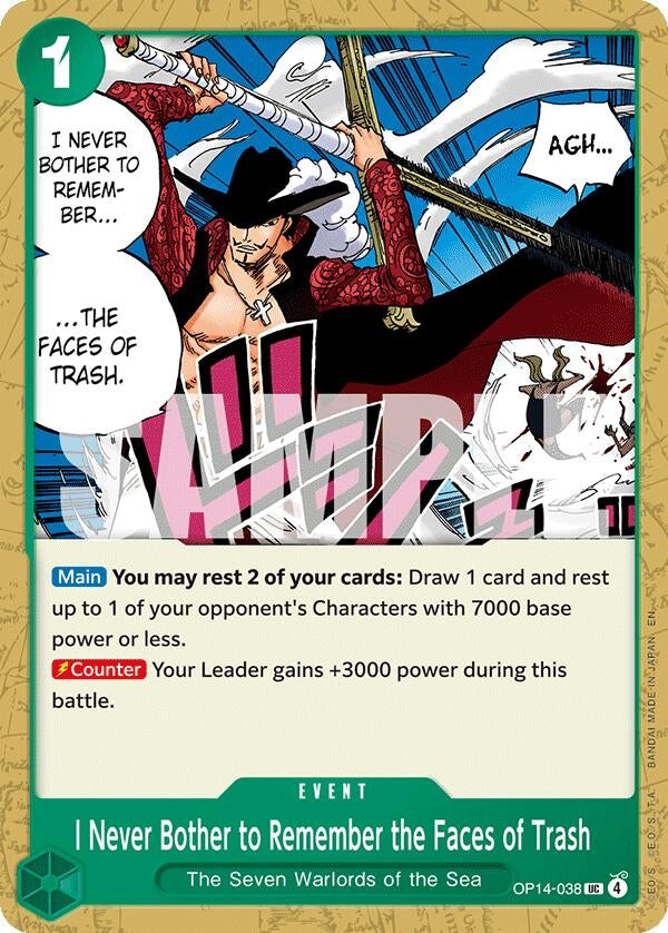 Image for I Never Bother to Remember the Faces of Trash (OP14-038) (OP14) - One Piece Card Game