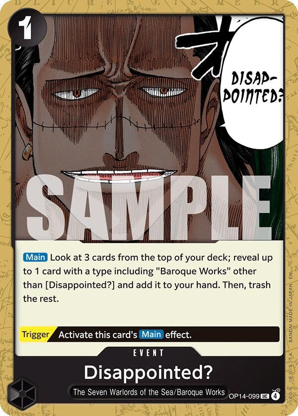 Disappointed? (OP14-099) (OP14)