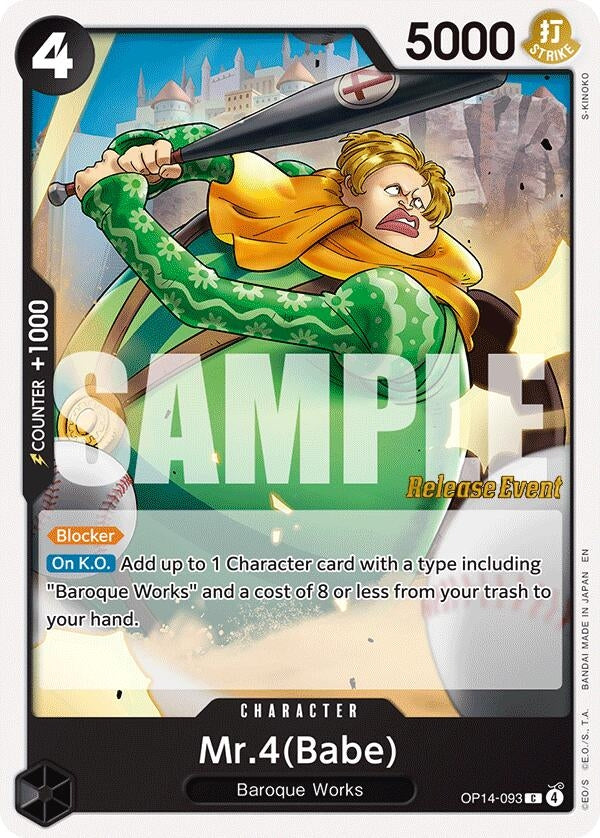 Image for Mr.4(Babe) (OP14-093) (OP14 RE) - One Piece Card Game