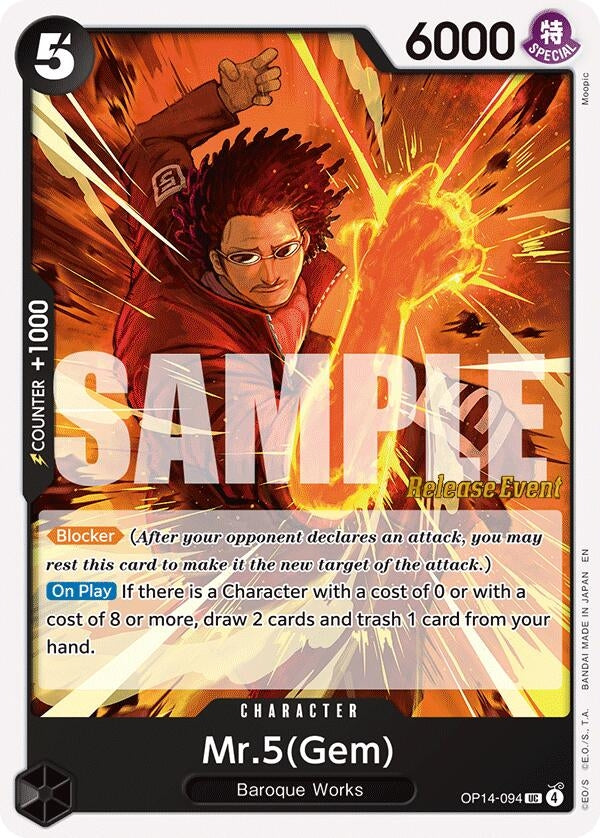 Image for Mr.5(Gem) (OP14-094) (OP14 RE) - One Piece Card Game