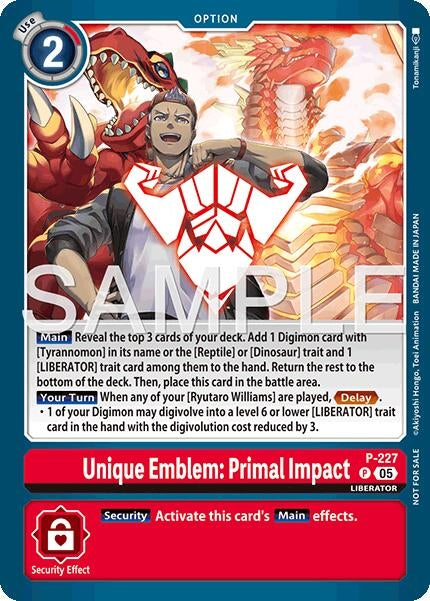 Unique Emblem: Primal Impact (Dawn of Liberator Box Topper) (P-227 P) (D-PR)