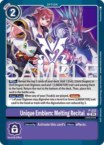 Unique Emblem: Melting Recital (Dawn of Liberator Box Topper) (P-232 P) (D-PR)