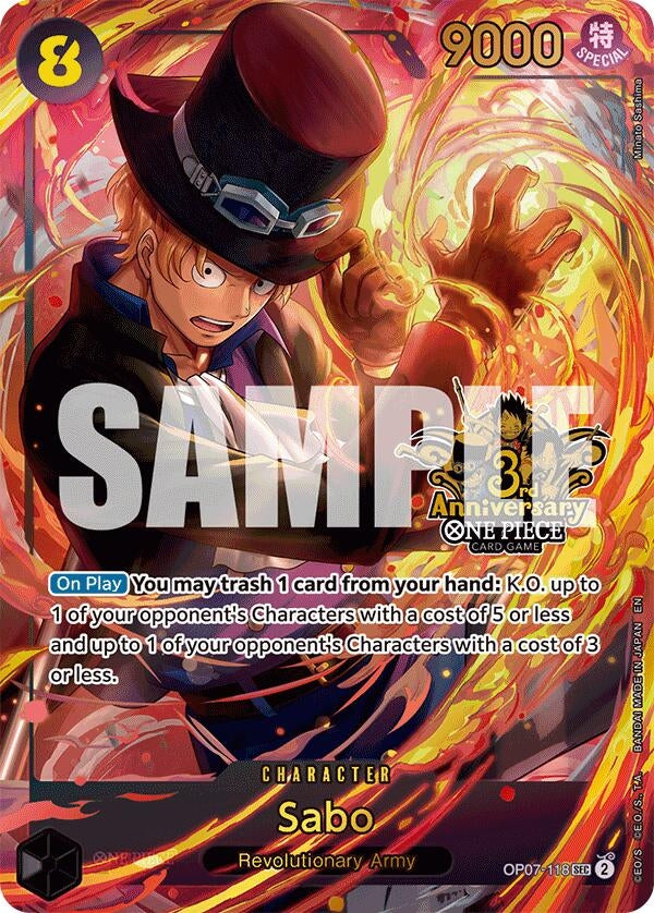 Image for Sabo (Japanese Version 3rd Anniversary Set) (OP07-118) (OP-PR) - One Piece Card Game