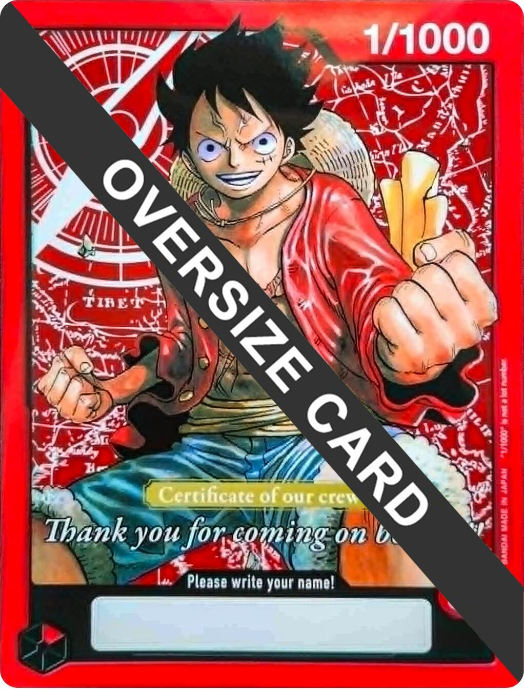 Monkey.D.Luffy (Certificate of our crew) (Oversized) (1/1000) (OP-PR)