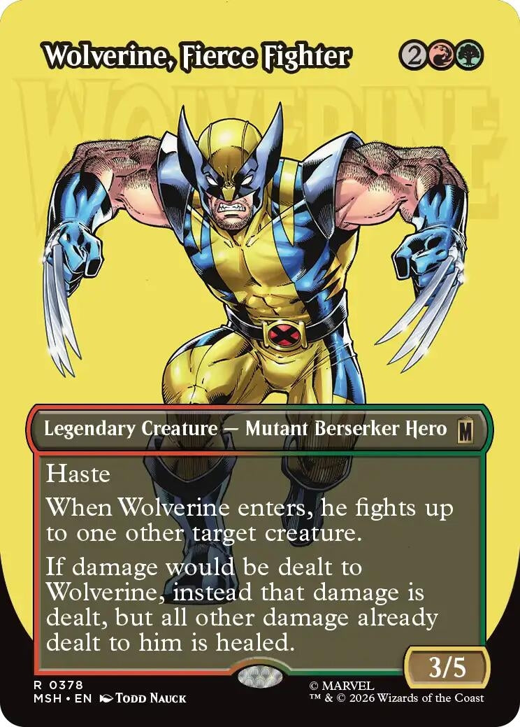 Wolverine, Fierce Fighter (Borderless) (378) (MSH)