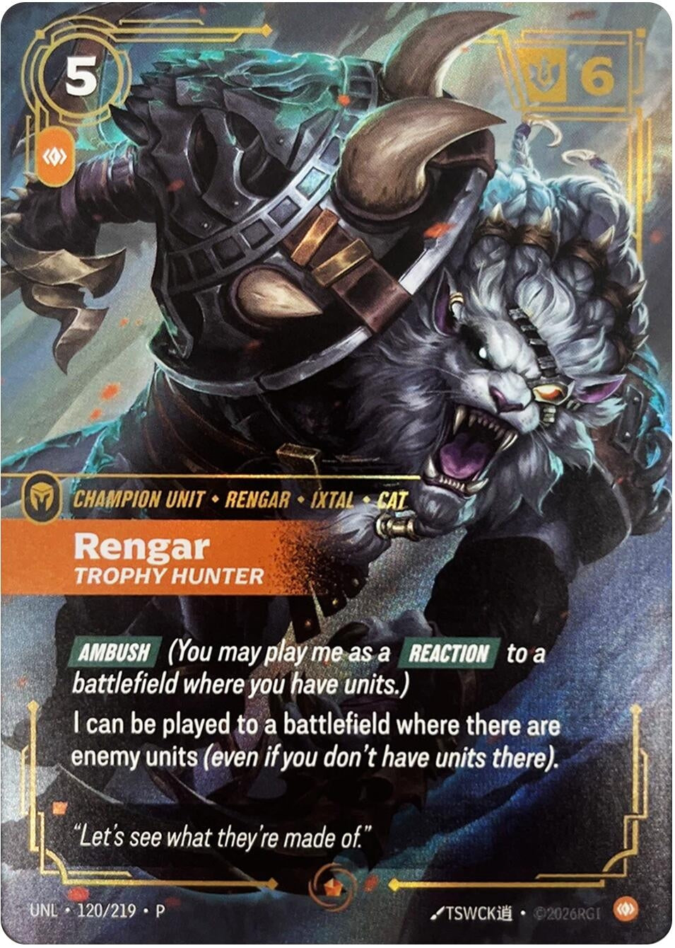Image for Rengar, Trophy Hunter (120/219) (OPP) - Riftbound: League of Legends Trading Card Game