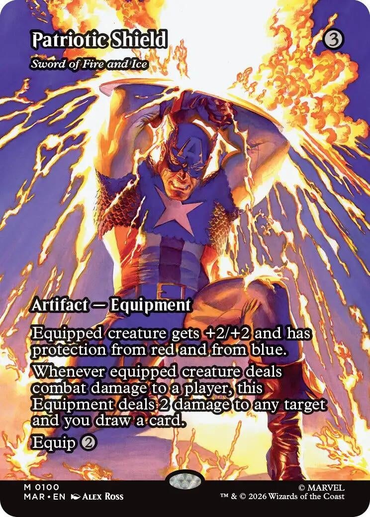 Patriotic Shield - Sword of Fire and Ice (Borderless) (100) (MAR)