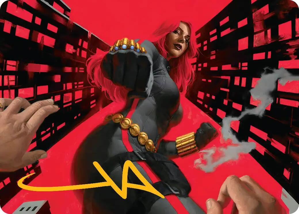 Black Widow, Deadly Hunter Art Card (Gold-Stamped Signature) (42) (AAMSH)