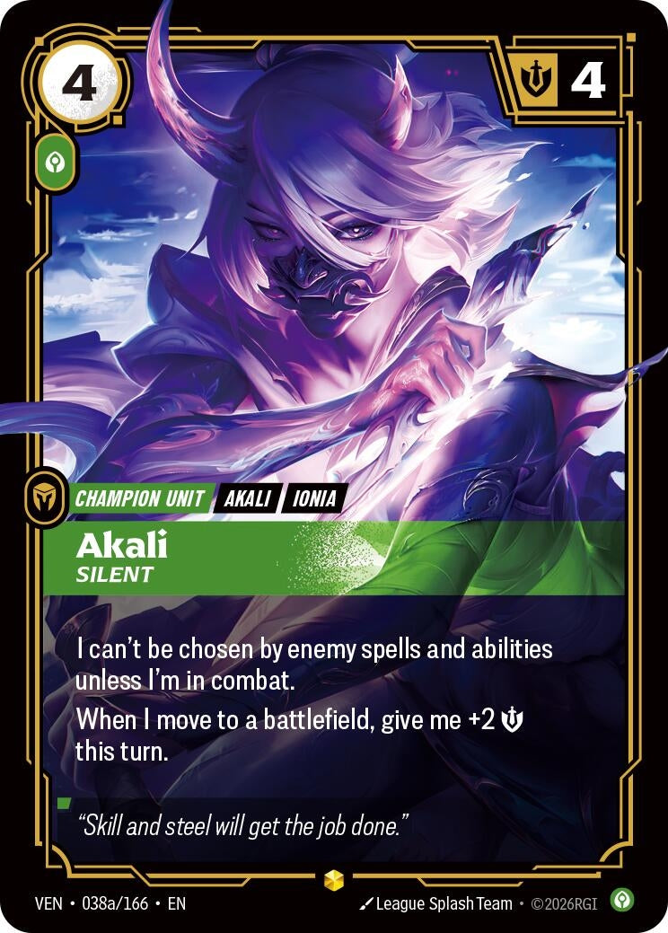 Akali, Silent (Alternate Art) (038a/166) (VEN)