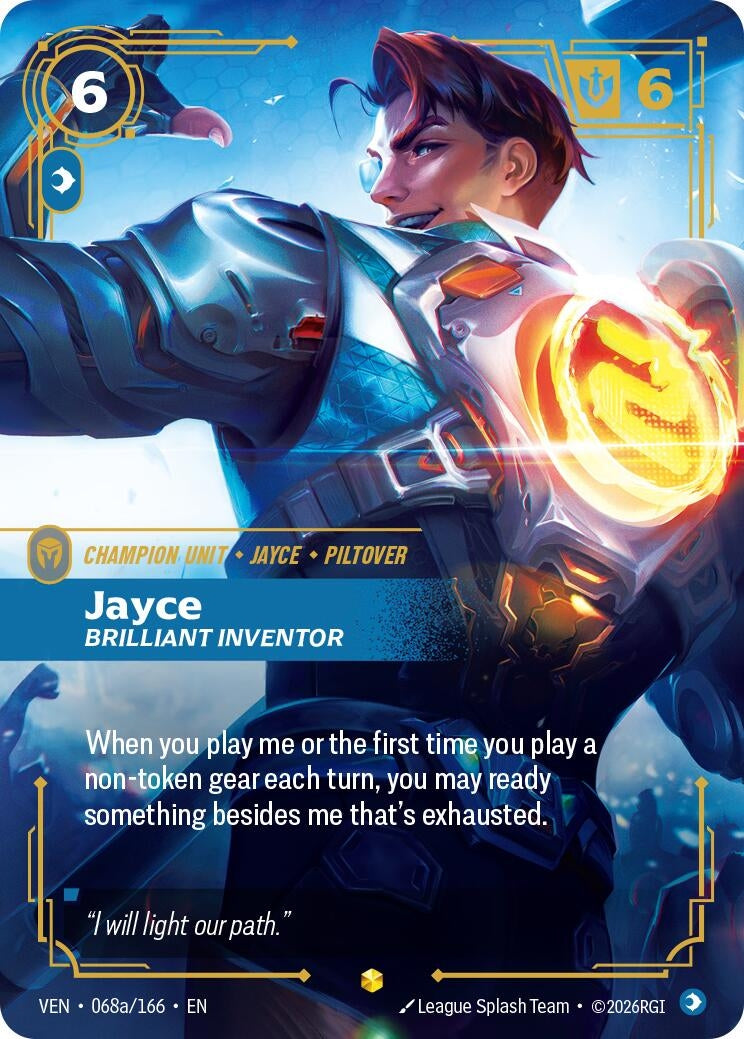 Jayce - Brilliant Inventor (Alternate Art) (068a/166) (VEN)